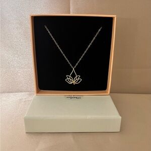 14k Gold-Filled Lotus Bud Pendant Minimalist Necklace - Handmade